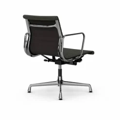EA132 Aluminium Chair kontorsstol felt glides 61 umbra grey leather L50-chrome