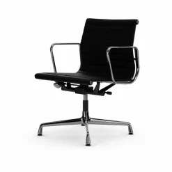 EA132 Aluminium Chair kontorsstol felt glides 66 nero leather L20-chrome