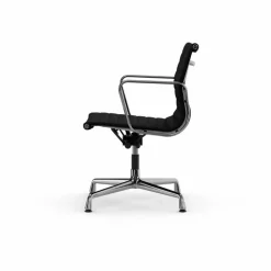 EA132 Aluminium Chair kontorsstol felt glides 66 nero leather L50-chrome