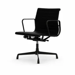 EA132 Aluminium Chair kontorsstol felt glides 66 nero leather L20-deep black