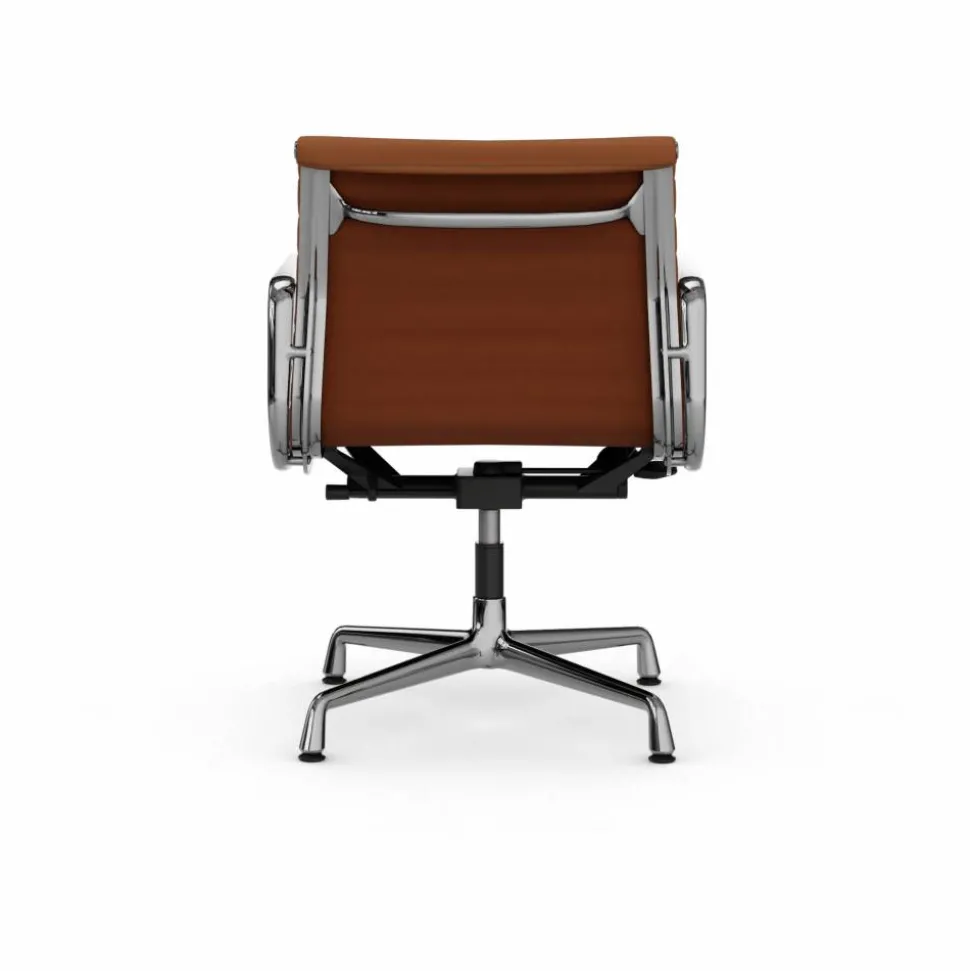 EA132 Aluminium Chair kontorsstol felt glides 97 cognac leather L50-chrome