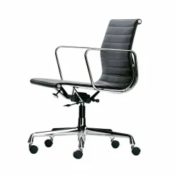 EA 117 kontorsstol Leather Premium F L50 Premium F 66 nero-krom