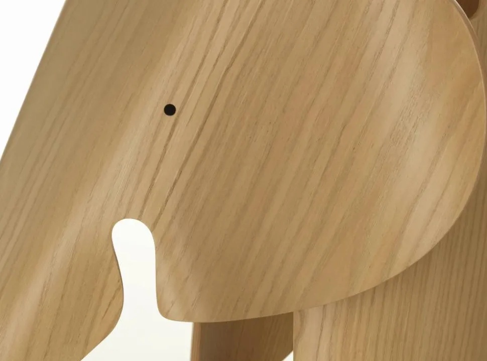 Eames elephant pall/dekoration Natural laquered chestnut