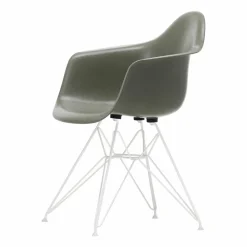 Eames fiberglass armchair DAR karmstol Raw umber-White