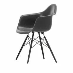Eames Fiberglass Armchair DAW karmstol Elephant hide grey-black maple