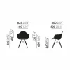 Eames Fiberglass Armchair DAW karmstol Elephant hide grey-dark maple