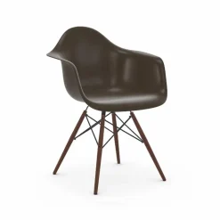 Eames Fiberglass Armchair DAW karmstol Elephant hide grey-dark maple