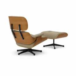 Eames Lounge Chair & Ottoman new dimensions 04 Bamboo-terra-28 cherry natural-pol. steel-black