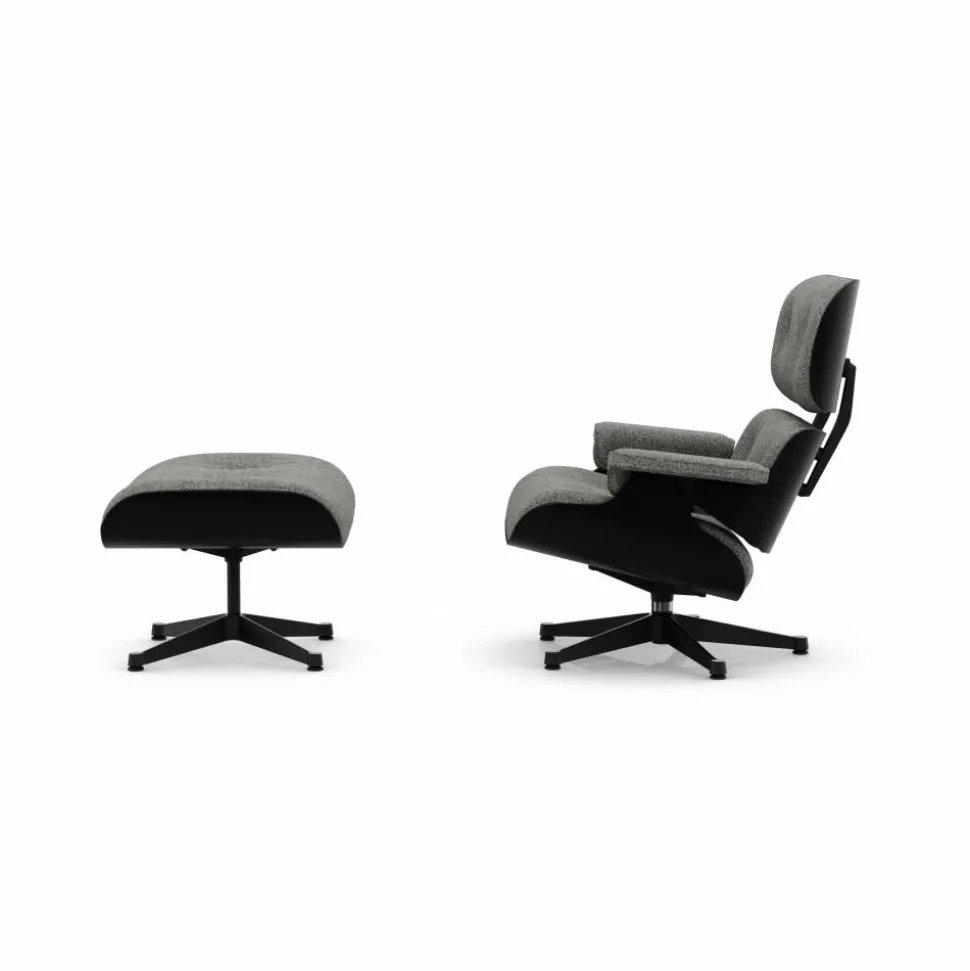 Eames Lounge Chair & Ottoman new dimensions 10 Salt'n pepper-27 chestnut black-pol.steel-black