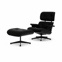 Eames Lounge Chair & Ottoman new dimensions 66 Nero-27 chestnut black-pol. steel-black