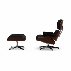 Eames Lounge Chair & Ottoman new dimensions 66 Nero-32 walnut dark-pol. steel