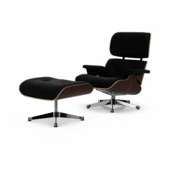 Eames Lounge Chair & Ottoman new dimensions 66 Nero-05 santos palisander-pol. steel