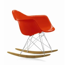 Eames Plastic Armchair RE RAR gungstol 03 poppy red-chrome-golden maple