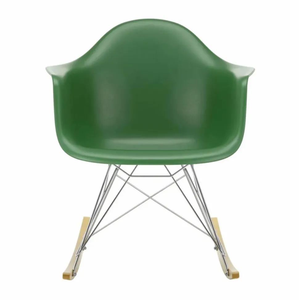 Eames Plastic Armchair RE RAR gungstol 17 emerald -chrome-golden maple
