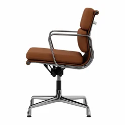 EA 231 Soft Pad Chair kontorsstol felt glides 97 cognac leather L50-chrome