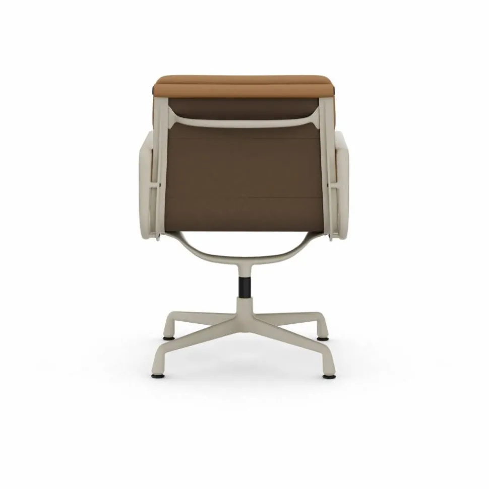 EA 208 Soft Pad Chair swivel chair kontorsstol 62 Ochre leather premium F-37 chalk powder coated