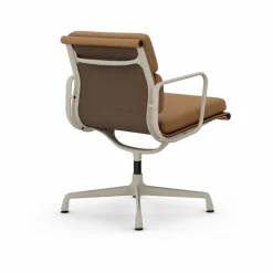 EA 208 Soft Pad Chair swivel chair kontorsstol 62 Ochre leather premium F-37 chalk powder coated
