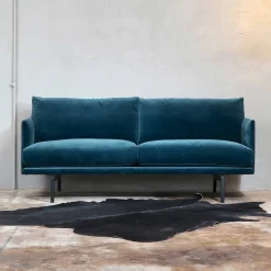 Electra soffa 3-sits läder vintage olive-svart