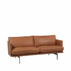 Electra soffa 3-sits läder vintage cognac-svart