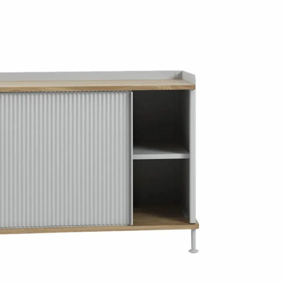 Enfold Low sideboard Black-Oak-Metal