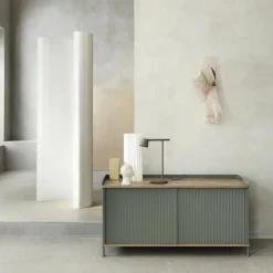 Enfold Low sideboard Black-Oak-Metal