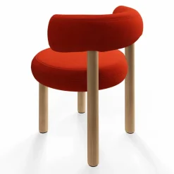Fat dining chair Brushed oak Hallingdal 65 Orange