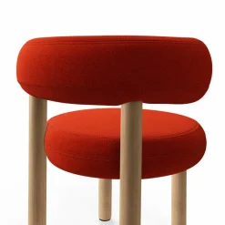 Fat dining chair Brushed oak Hallingdal 65 Orange