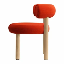 Fat dining chair Brushed oak Hallingdal 65 Orange