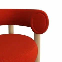 Fat dining chair Brushed oak Hallingdal 65 Orange