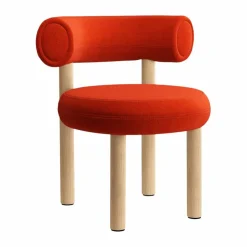 Fat dining chair Brushed oak Hallingdal 65 Orange