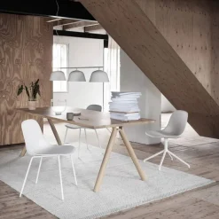Fiber sidostol Natural white-White (plastic)