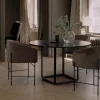 Florence matbord runt grey ruivina marble ø120 cm svart stativ