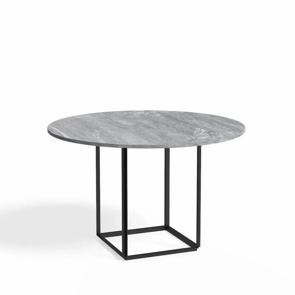 Florence matbord runt grey ruivina marble ø120 cm svart stativ