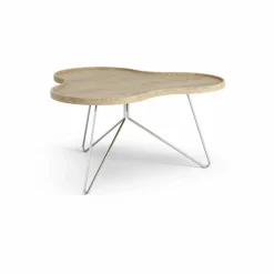 Flower mono bord 84x90 cm H45cm-ek natur-krom