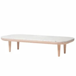 Fly bord SC5 ljus oljad ek + vit marmor
