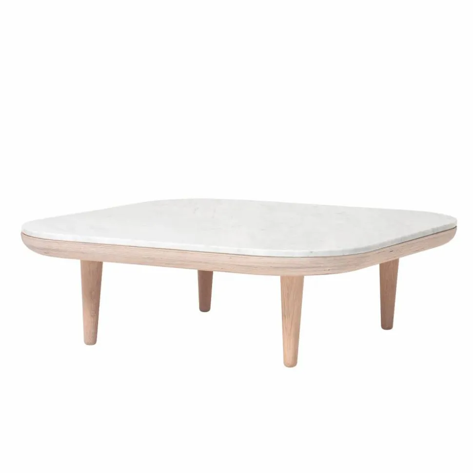 Fly bord SC4 ljus oljad ek + vit marmor
