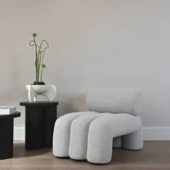 Foku Chair loungefåtölj Bouclé