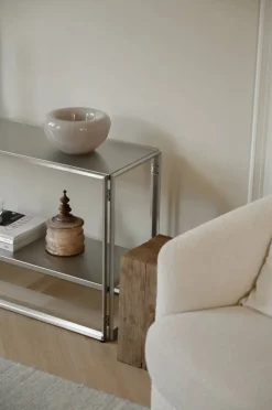 Foldable konsoll 124x60 cm Borstat rostfritt stål