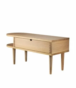 F24 Radius bänk Oak nature lacquered 35x90 cm
