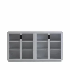 Frame 160 Medium vitrinskåp light grey glasdörrar 42 cm black