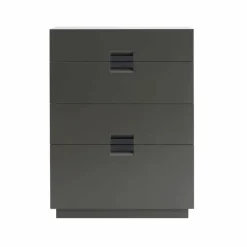 Frame high byrå taupe läder black