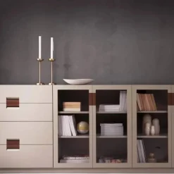 Frame medium byrå dark sand läder cognac