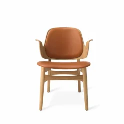 Gesture loungestol läder silk 250 cognac vitoljat ekstativ