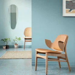 Gesture loungestol läder vegetal 90 natur vitoljat ekstativ sits i latte