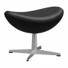 Ägget 3127 fotpall Leather Aura Black-steel