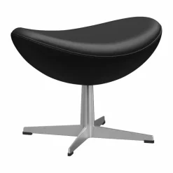 Ägget 3127 fotpall Leather Aura Black-steel