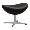 Ägget 3127 fotpall Leather Grace Dark Brown-steel