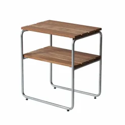 Grythyttan sidobord Teak-varmförzinkat stativ