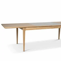 Höllviken matbord Ek vitpigmenterad mattlack-1 ilägg-kalksten á 50 cm