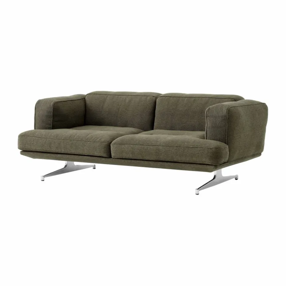 Inland AV22 soffa 2-sits Clay 0014-polished aluminium